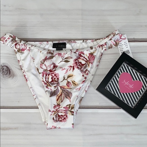 🆕 LA Hearts Ruffle Cheeky Bikini Bottom - Rose - Picture 3 of 4